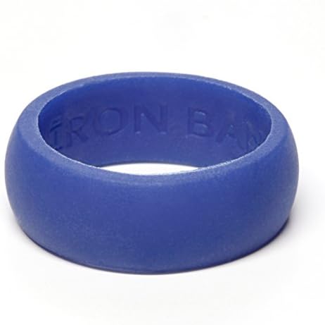 Iron Band Quality Men's Rubber Silicone Wedding Bands for an Active Lifestyle... (Bright Blue, Small (5-7))