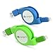 iPhone 7 Cable, iOrange-E Apple Certified 2.3ft (0.7M) Retractable Cable Lightning to USB Cable for iPhone 7 /plus 6 6 Plus 5s 5c 5, iPad Air, iPad Mini, iPad, iPod and , Blue