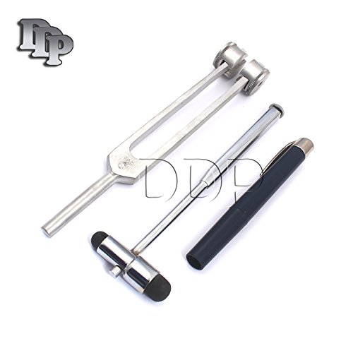 Set of 3 PCS Reflex Percussion Buck Hammer + PENLIGHT + Tuning Fork C 128 (DDP Brand)