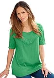 Roamans Women's Plus Size Fringe Tee