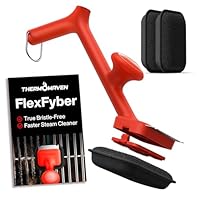 Thermomaven Grill Brush Bristle Free with 3 Replacement Brush Heads, Steam Grill Brush with Scraper, Non Metal Bristles for Cast Iron, Stainless-Steel Grates, Safe for Non-Stick Surface