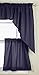 Lorraine Home Fashions Ribcord Tier Curtain Pair, 54-Inch x 24-Inch, Navy