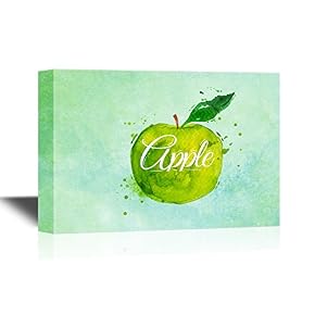 Fruits Watercolor Painting Green Apple