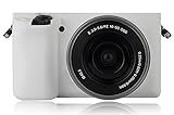 Turpro Flexible Silicone Camera Case,Soft Protective Camera Cover Skin for Sony Alpha A6000 A6300 with 16-50mm Lens (White)