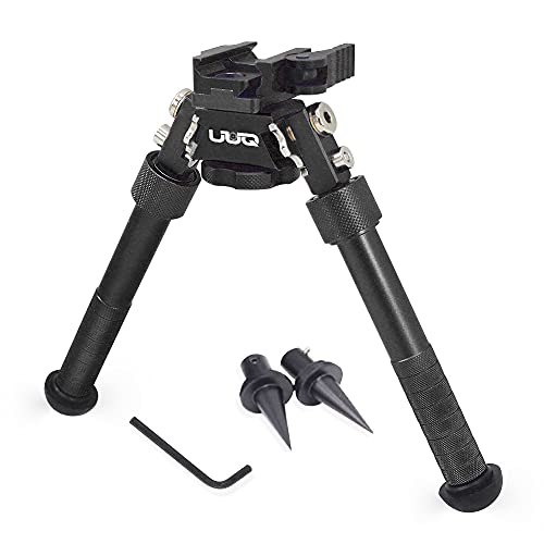 Ajoite UUQ 6’ 9’Tactical Rifle Adjustable Bipod, Picatinny Rail Mount(360 Degree Swivel) w/CNC