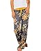 AceIce Women's Comfy Stretch Floral Print Lounge Pants Casual Drawstring Palazzo Pants Wide Leg Pajama Pants (Yellow, Tag 2XL= US 12)