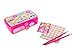 Hot Focus Treasure School Box with Lock – Emoji Girls Pencil Case Box Includes Pencils, Notepad and Stickers