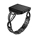 Fashion Women Jewelry Crystal Bracelet Band Replacement For Fitbit Blaze (Black)