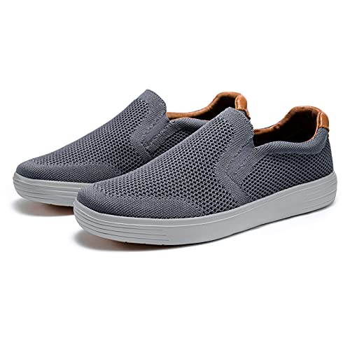 konhill Men's Slip on Fashion Sneaker Classic Breathable Knit Loafers