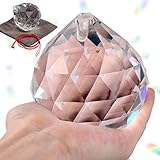 Lulonpon 80mm/3.15Inch Hanging Prisms Pendant,Crystal Prisms Rainbow Maker Crystal Suncatchers for Windows, Crystal Pendant,Garden Decoration,Super Sparkly and Flawless