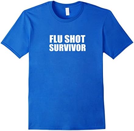 Mens Funny Doctor T-Shirt Flu Shot Survivor Nurse Tee 2XL Royal Blue