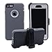 iPhone 6 Plus / 6S Plus Cover | 2-in-1 Screen Protector & Holster Case | Military Grade Edge-to-Edge Protection with carrying belt clip | Drop Proof Shockproof Dustproof | Grey / White