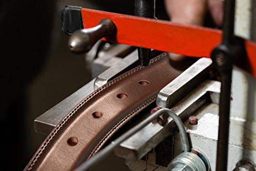 Genuine Leather Dress Belts For Men - Mens Belt For Suits, Jeans, Uniform Brown Belt - Designed in the USA - Thumbnail 2