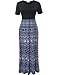 Aphratti Women's Bohemian Short Sleeve Maxi Long Dress with Elastic Waistband