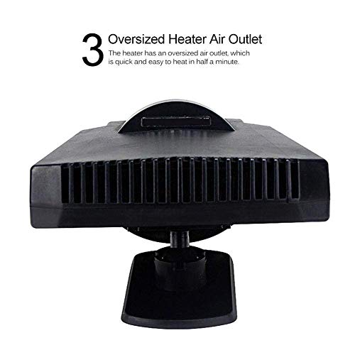 Portable Car 12V-200W High Power Car Ceramic Heater Cooling Fan, Fast Heating Quickly Defrosts Defogger Ceramic Car Vehicle Auto Automobile Cooling Fan Defroster Demister Witout Noise