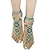 Runa Sea Bohemian Style Seed Bead Barefoot Sandals (Blue/Green)
