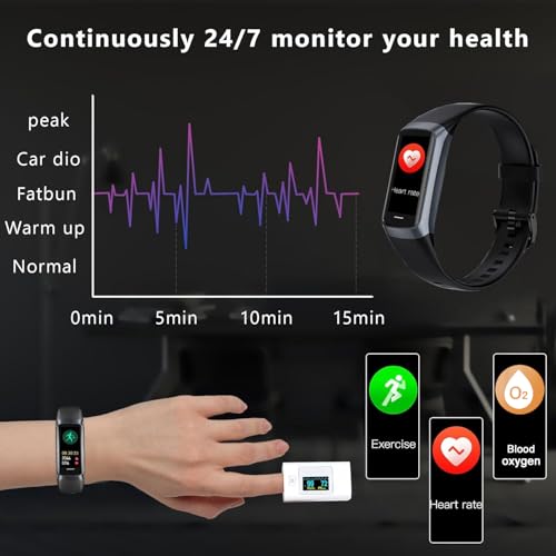 Fitness Tracker with 24/7 Heart Rate Blood Oxygen Sleep Monitor,Activity Tracker with 1.1" AMOLED Touch Color Screen, Multiple Sport Modes Step Counter,IP68 Waterproof for Women Men (Black)