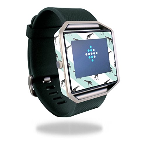 MightySkins Protective Vinyl Skin Decal for Fitbit Blaze wrap Cover Sticker Skins Aqua Giraffe