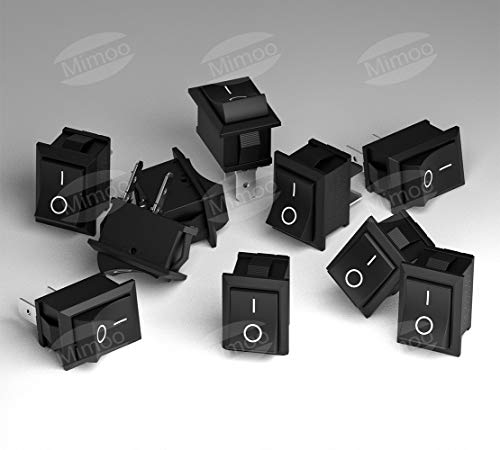 Interruptores para Coche Mimoo 20pcs Interruptor Coche Rocker Interruptor 10A / 125V, 6A / 250V SPST On/Off Auto Boton… - Imagen 8