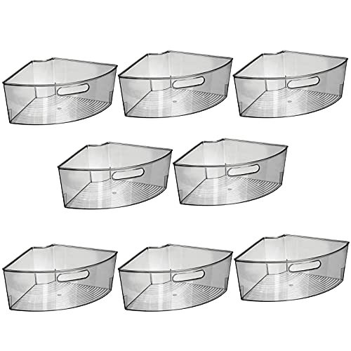mDesign Kitchen Plastic Lazy Susan Storage Organizer Bins with