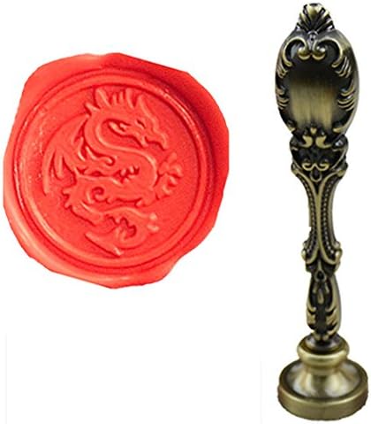 MNYR Luxury Dragon Sealing Wax Seal Stamp Vintage Custom Picture Logo Monogram Wedding Invitations Wax Sealing Stamp Bronze Metal Peacock Handle Set