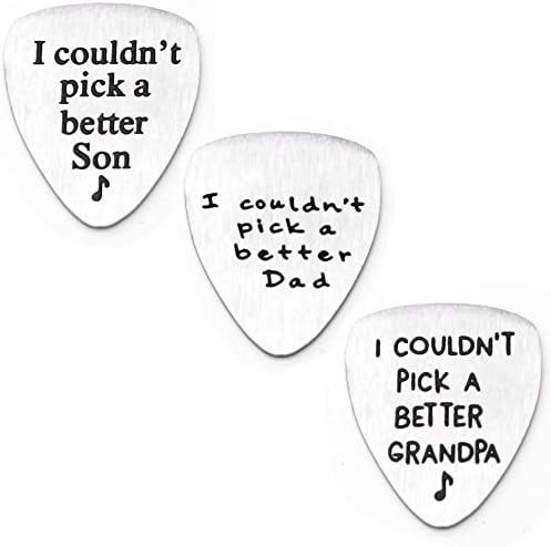 Pack Of 3 I Couldn't Pick A Better Son Dad Grandpa Stainless Steel Guitar Picks Gift For Dad