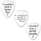 Pack Of 3 I Couldn't Pick A Better Son Dad Grandpa Stainless Steel Guitar Picks Gift For Dad
