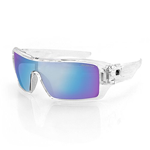 4003384 Bobster Paragon Sunglasses-Crystal Clear/Blue Mirror Lenses