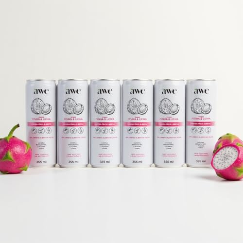 AWE Pack Pitaya Lichia - Suplemento Energético com 6 Latas de 355 ml
