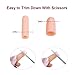 Yitoes 12 Pieces -Gel Finger Protector, Thumb Sleeves - Finger Cots, Finger Caps for Arthritis, Mallet Finger Trigger - Fingertips Protection (2 Pairs Short+ 4 Pairs Long) (Beige)