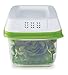 Rubbermaid FreshWorks Produce Saver Food Storage Container, Small Rectangle, 4 Cup, Green