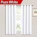 NICETOWN 50% Blackout White Curtains for Bedroom, (Pure White Color) 52