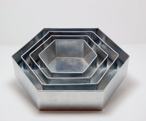 4 Tier Hexagon Multilayer Birthday Wedding Anniversary Cake Tins / Pans 6" 8" 10" 12"