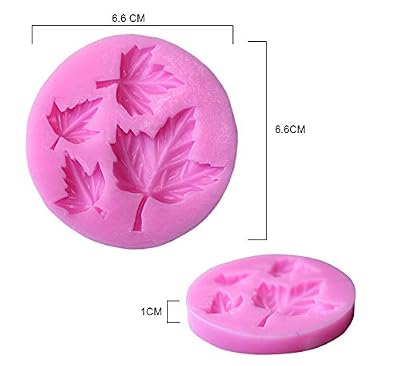 4 Cavity Leaf Shape Decorating Party Silicone Cake Mold Fondant Baking Mold, Random Color