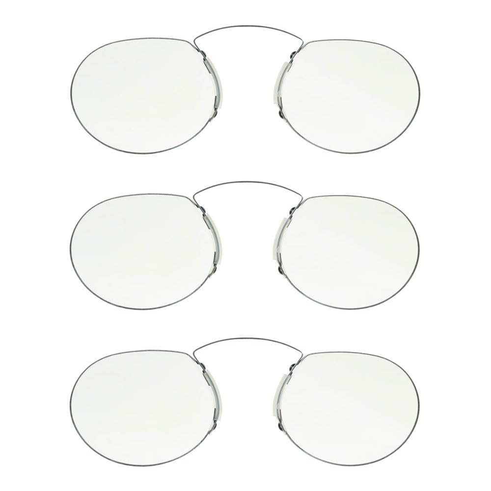 ClipFlipz Pince-Nez 4818 Reading Glasses Oval Nose Reader Magnifiers Medium 3 Pack +1.00