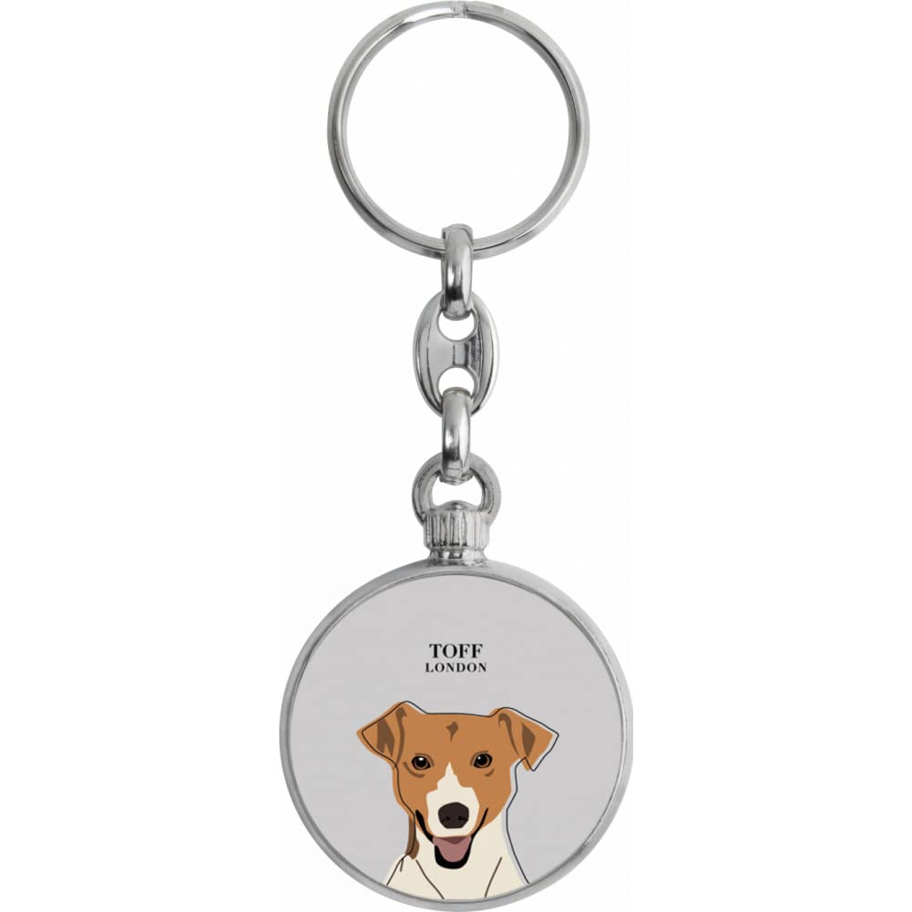 Toff London Beige Jack Russell Terrier Dog Head Keyring