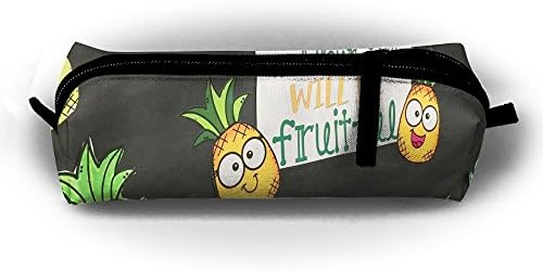 Cartoon Pineapple Full Print Sublimation Pencil Case Zippers On The Sealing Design Cosmetic Makeup Bag Case Pencil Pen Stationery Pouch Bag Use In School Office Art Drawing