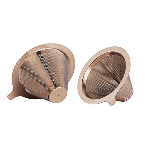 GVODE Glass Pour Over Coffee Maker, 400ml/14oz DoubleLayer Stainless Steel Filter, Glass Coffee