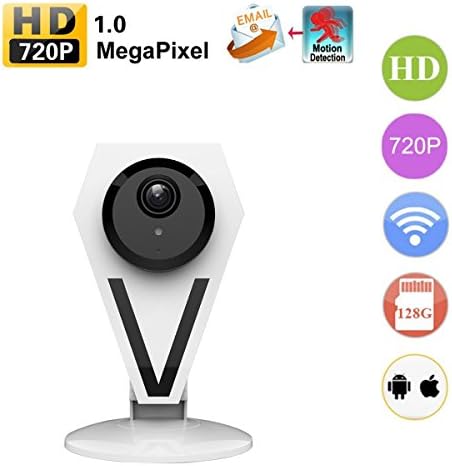 Agazer Mini Security Camera, 720P HD 1.0 Megapixel WiFi Wireless IP Camera Home Surveillance Monitor, Monitoring for Baby Nanny Pet, Day and Night Motion Detect Mobile Tablet View (612-100, White)
