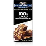 Ghirardelli Premium Baking Bar, 100% Cacao Unsweetened Chocolate, 4 oz