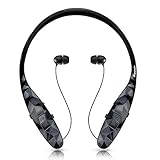 Wireless Headphones, Bluenin Bluetooth Earbuds Sports Neckband Freedom Headsets Sweatproof Noise Cancel Earphones with Mic for apple iphone 7 6s Samsung and Android (12 Hours Play Time, 970 Black)