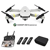 Drones with Camera 1080P HD, Global Drone GD88 PRO, Selfie Pocket Drone with Altitude Hold, One Key Take Off/Landing, Wi-Fi FPV Quadcopter Drones for Adults, Beginners-(3PCS Batteries)