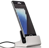 Moto Z Play Charger Cradle Dock, Dretal@ Desktop Type C Data Sync Charging Dock Station Cradle Charger Adapter for Motorola Moto Z / Z Force / Z2 Play / Z2 Force (Charger-Silver)