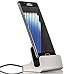 Moto Z Play Charger Cradle Dock, Dretal@ Desktop Type C Data Sync Charging Dock Station Cradle Charger Adapter for Motorola Moto Z / Z Force / Z2 Play / Z2 Force (Charger-Silver)