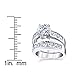 2 Carats Sterling Silver Bridal Set Cubic Zirconia Engagement Wedding Ring Bands with Round and Princess Cut
