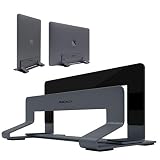 Macally Vertical Laptop Stand for Desk Space - Adjustable Vertical Stand Cradle - Laptop Holder - Apple MacBook Pro Air/Asus Chromebook Flip Samsung Notebook 9 Lenovo ThinkPad Dell XPS Acer Switch