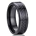 TGNEL 8mm Black Zirconium Rings with Carbon Fiber Inlay Wedding Bands for Men Beveled Edge Comfort Fit (8)