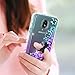 LeYi Compatible with Galaxy 2018/Orbit/Emerge 2018/J3V (3rd Gen)/Express Prime 3/ Star/Achieve Case w/Tempered Glass Screen Protector, Glitter Case for Samsung Amp Prime 3, Teal/Purple