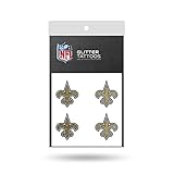 NFL New Orleans Saints Glitter Tattoo, set of 4