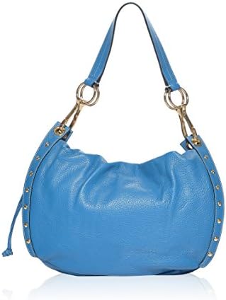 blue leather hobo bag